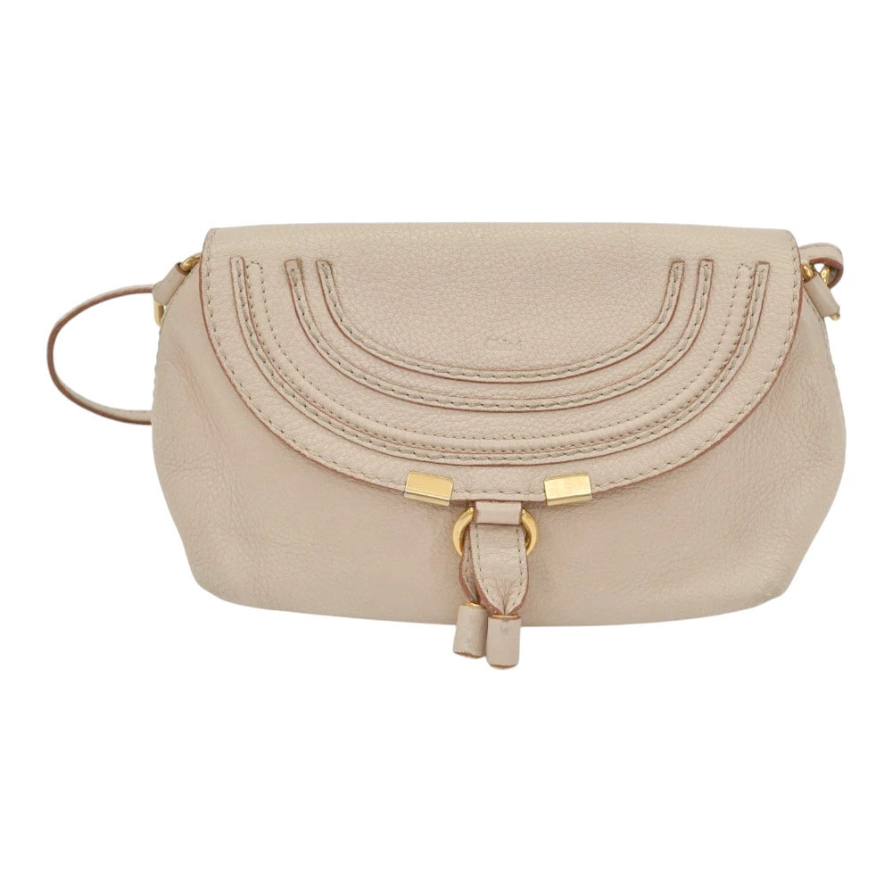 Chloe Marcie Shoulder Bag Pink Beige